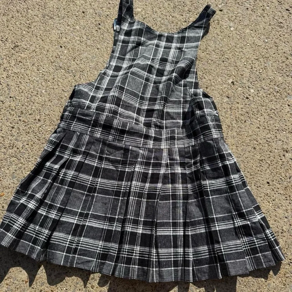 Anna sui uo plaid overall dress